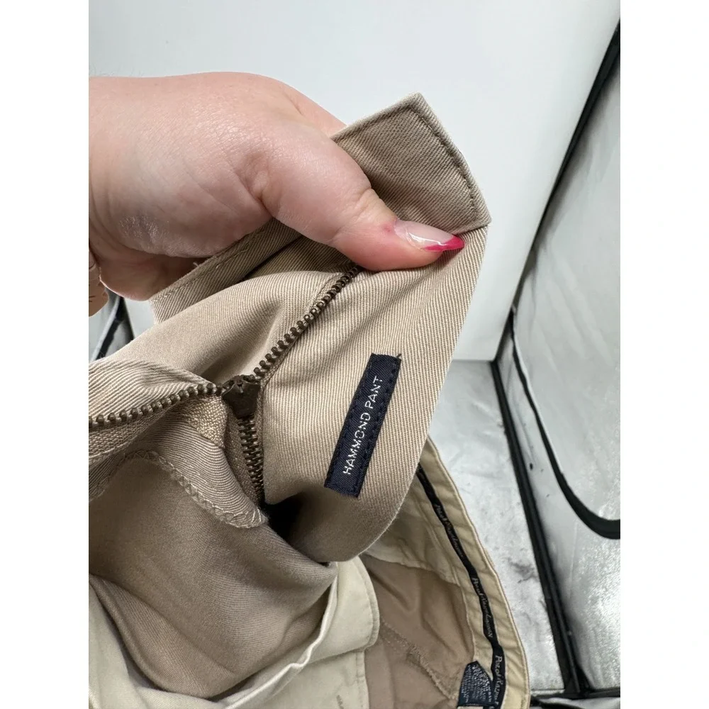 Polo Ralph Lauren Hammond Chino Pants Vintage 35x32 Khaki Cuffed Pleated Baggy